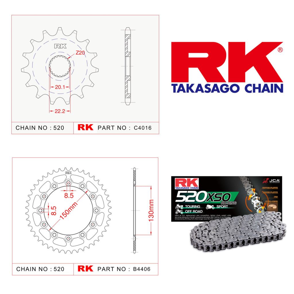 Rk Off-Road Zincir Dişli Set 520 MXZ 13/42T