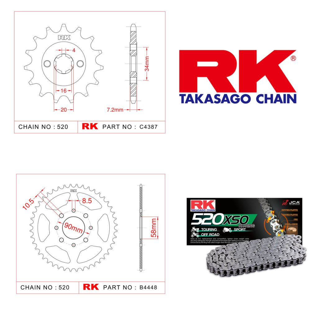 Rk X-ring Zincir Dişli Set 520 XSO-14/41T