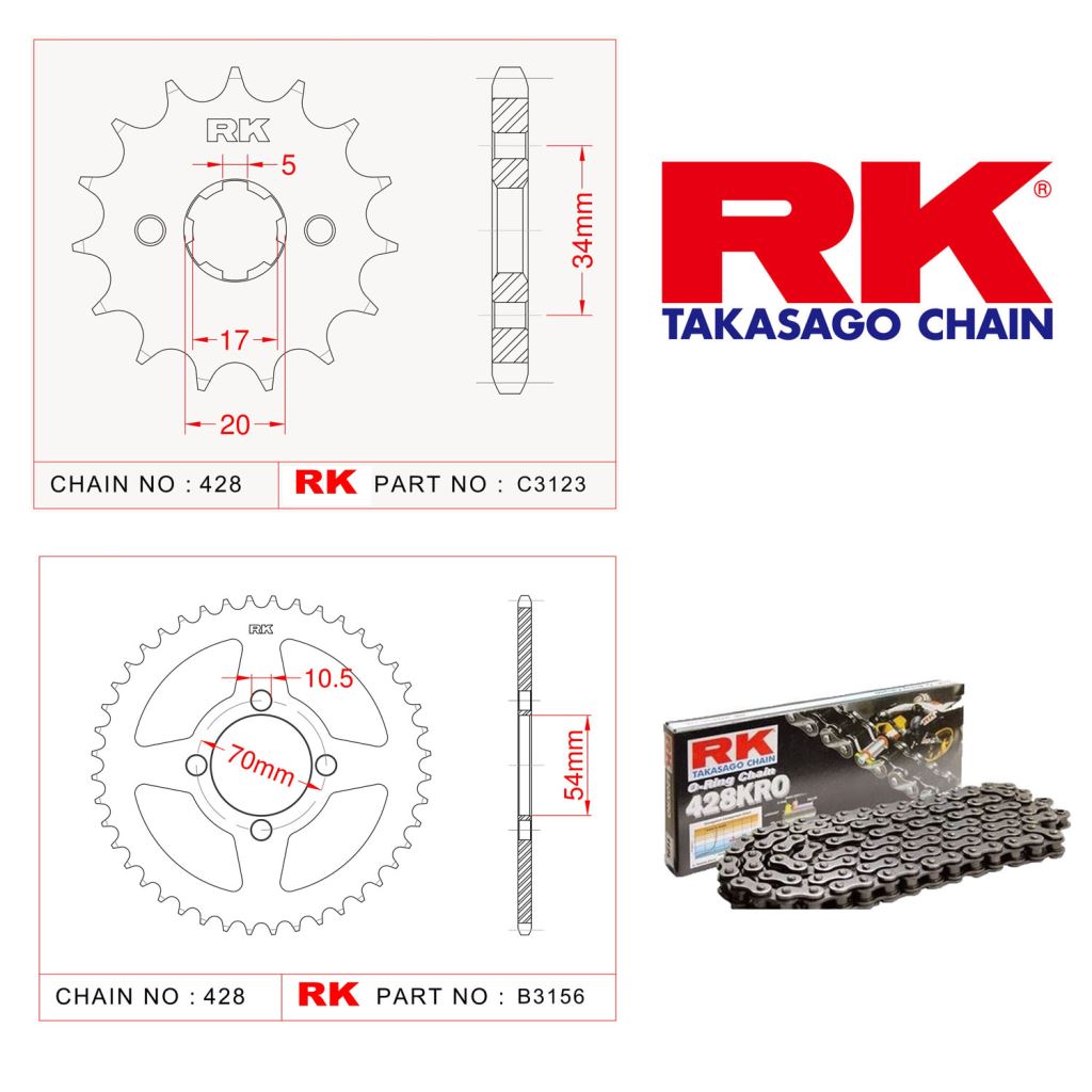 Rk O-ring Zincir Dişli Set 428 SO-15/42T