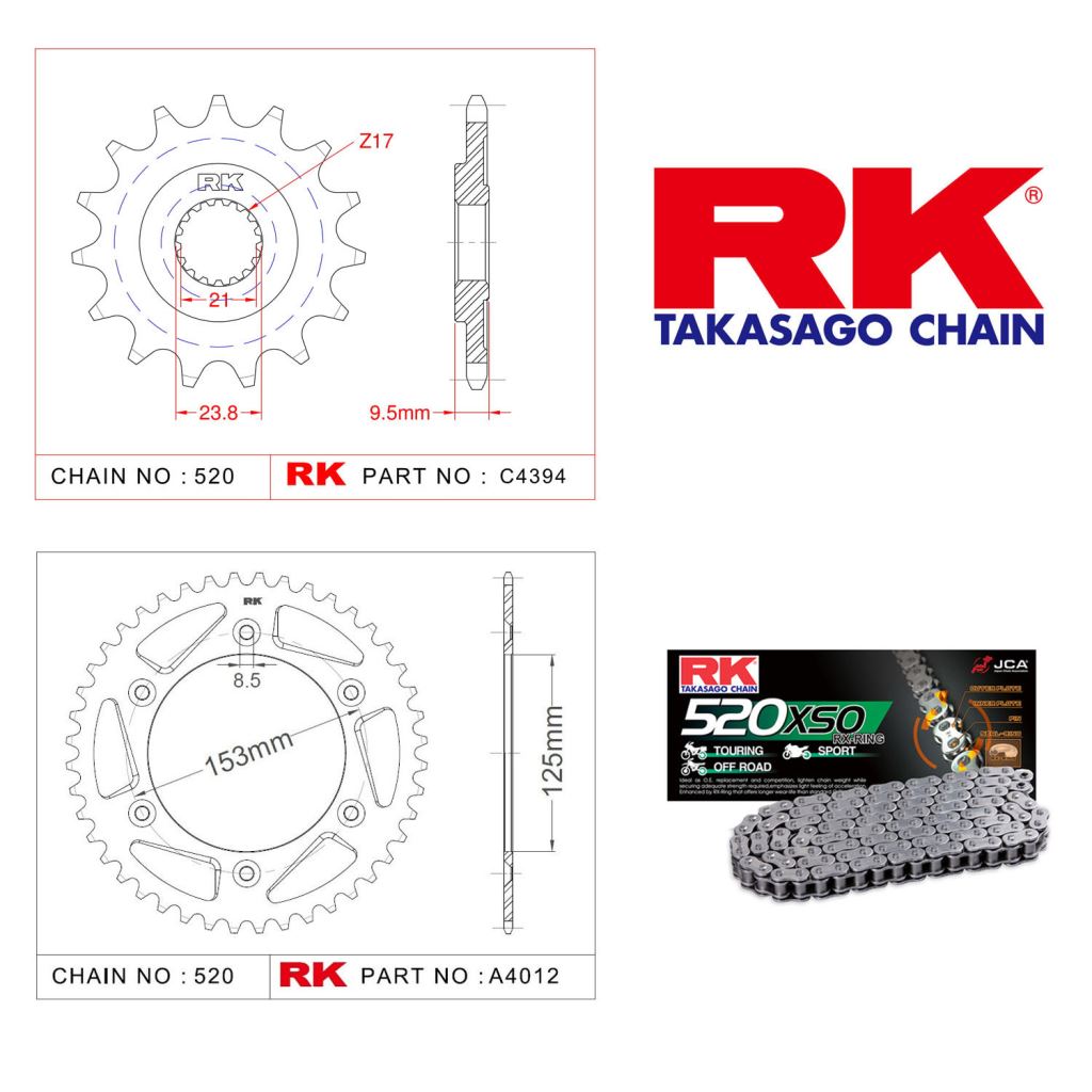 Rk X-ring Zincir Dişli Set 520 XSO-13/51T