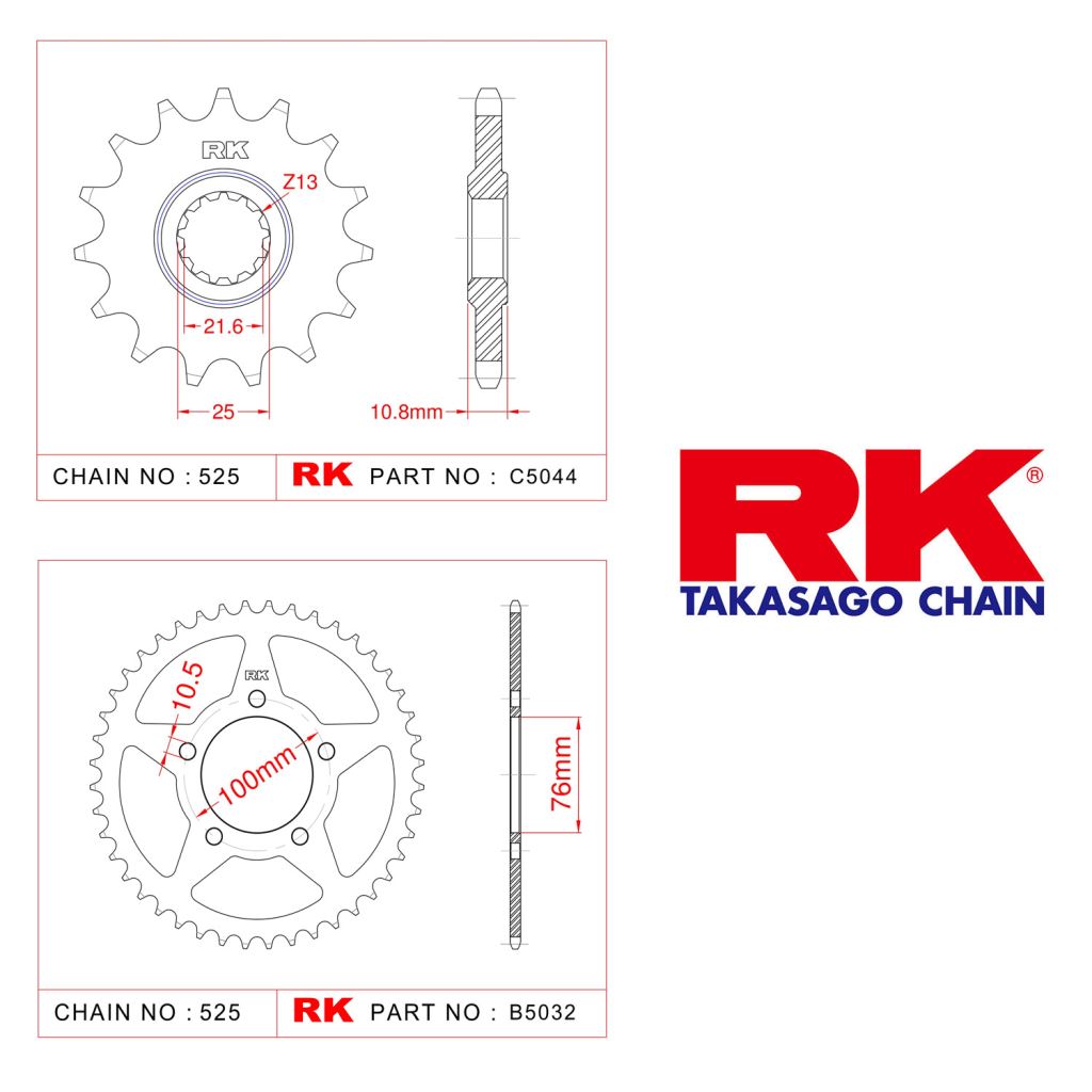 Rk Ön Arka Dişli 525 -14/44T