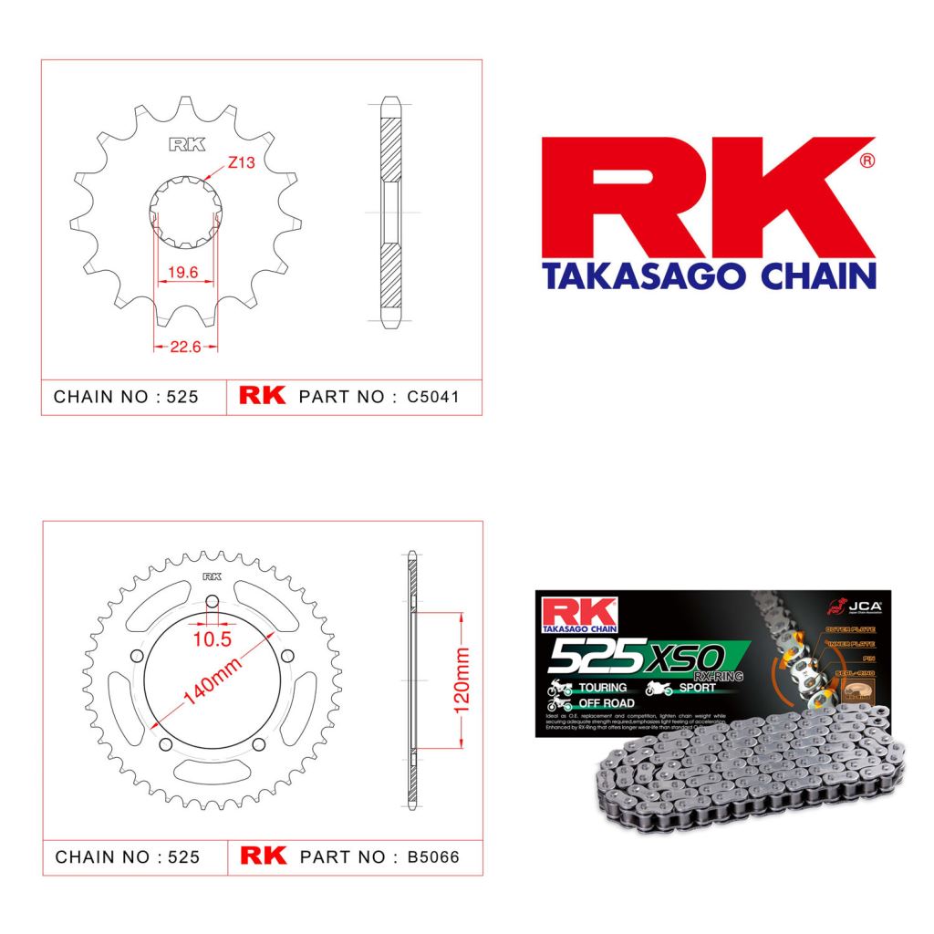 Rk X-ring Zincir Dişli Set 525 XSO-15/47T