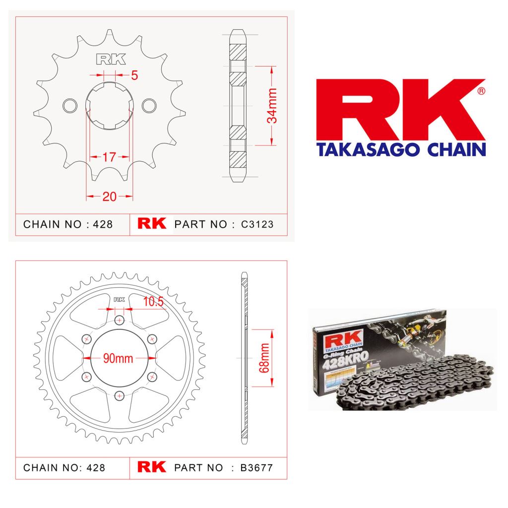 Rk O-ring Zincir Dişli Set 428 KRO 134 L-15/47T