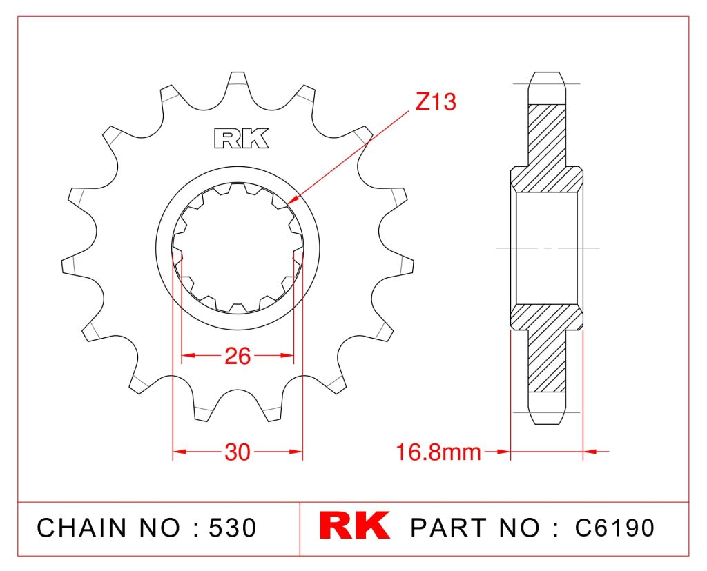 Rk Ön Dişli 16T