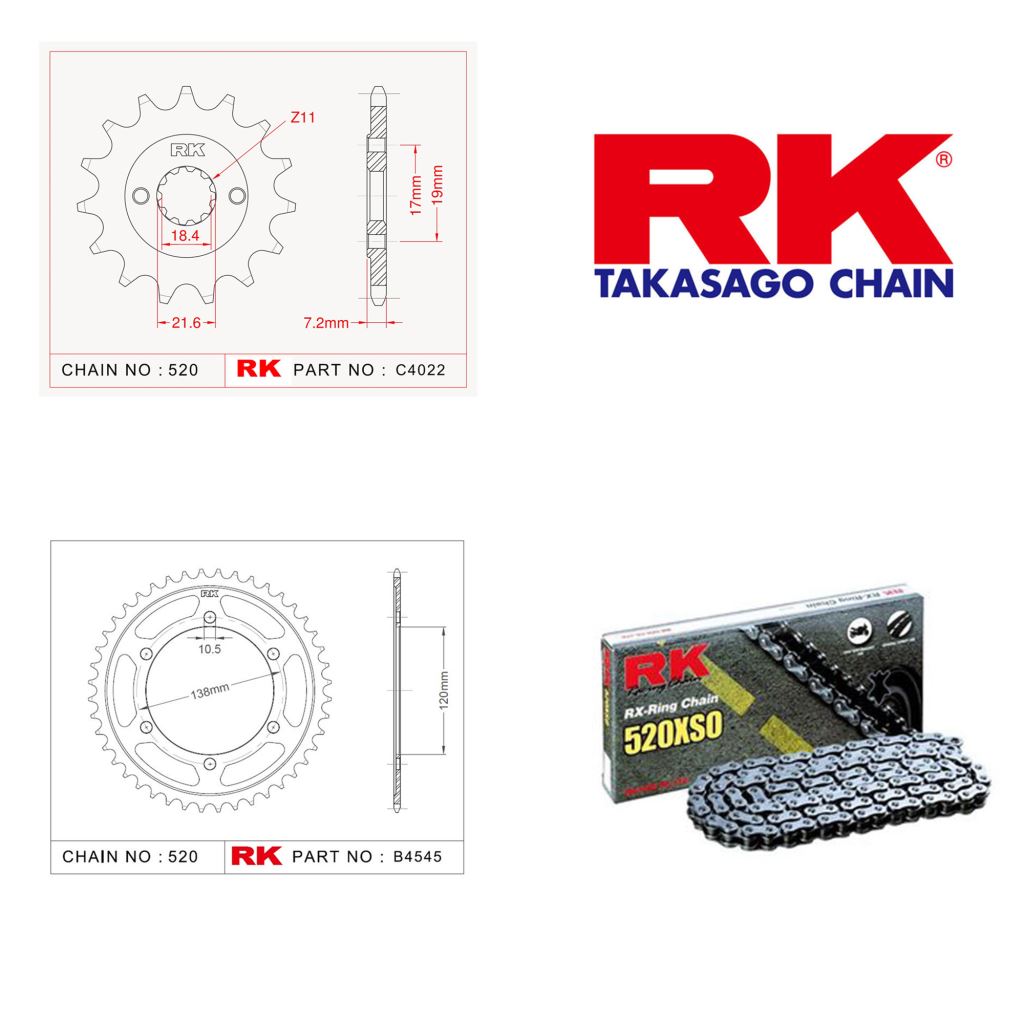 Rk X-ring Zincir Dişli Set 520 XSO-14/36T
