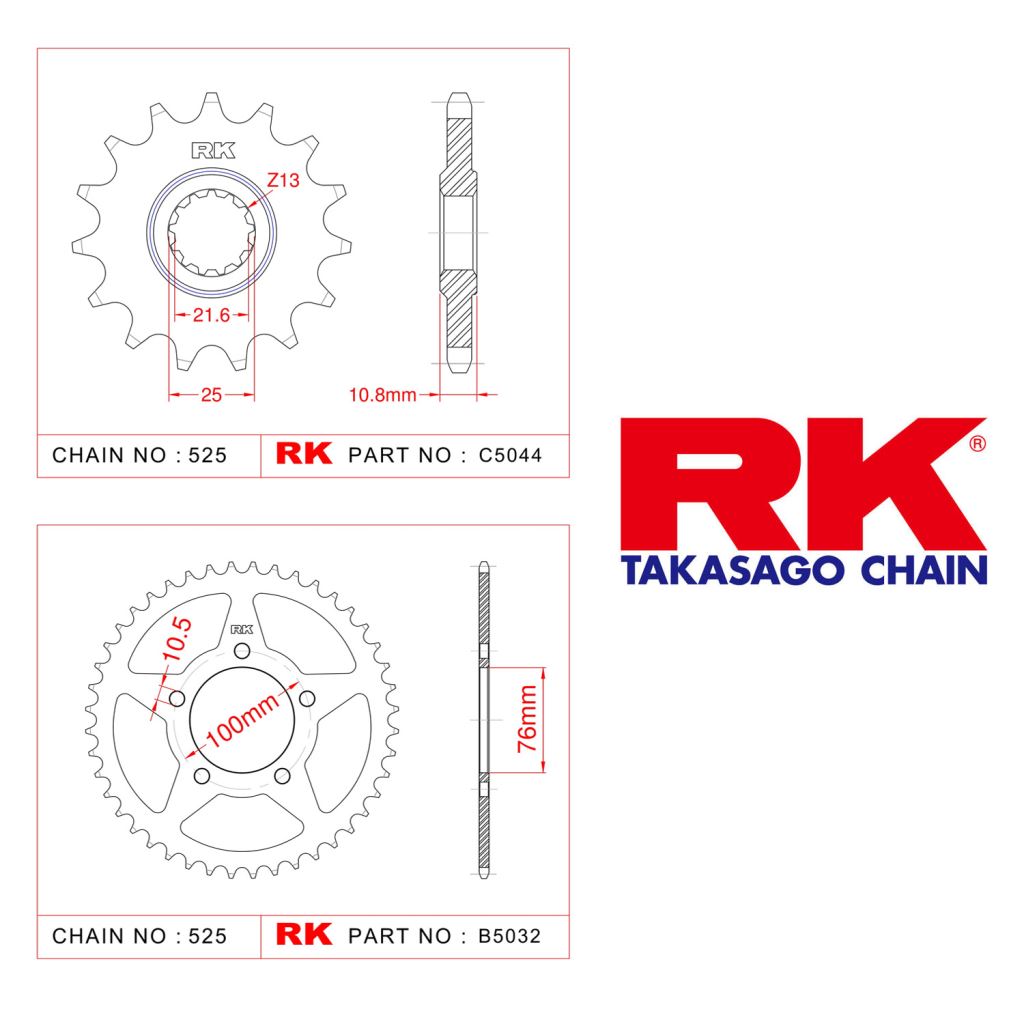 Rk Ön Arka Dişli 525 -14/42T