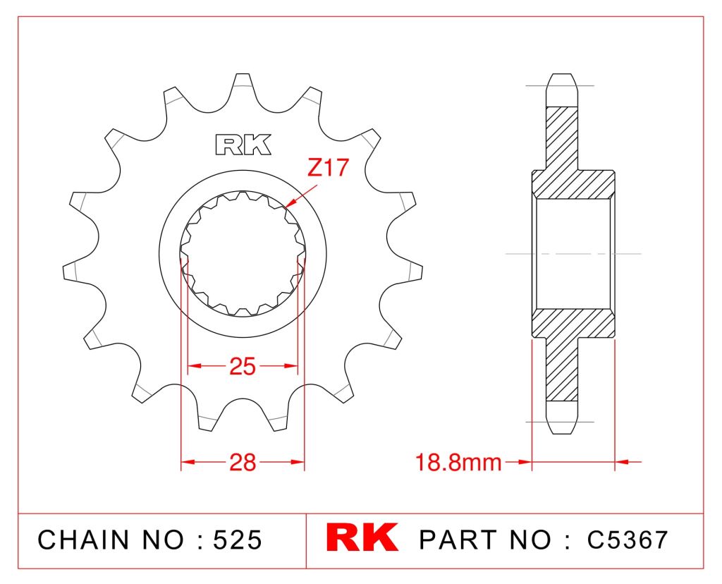 RK Çelik Ön Dişli C5367-16 