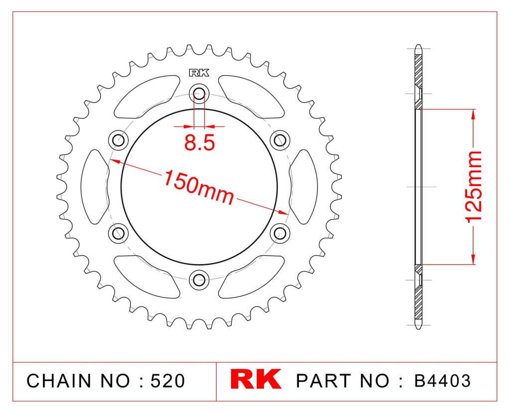 Rk Çelik Arka Dişli B4403-50 