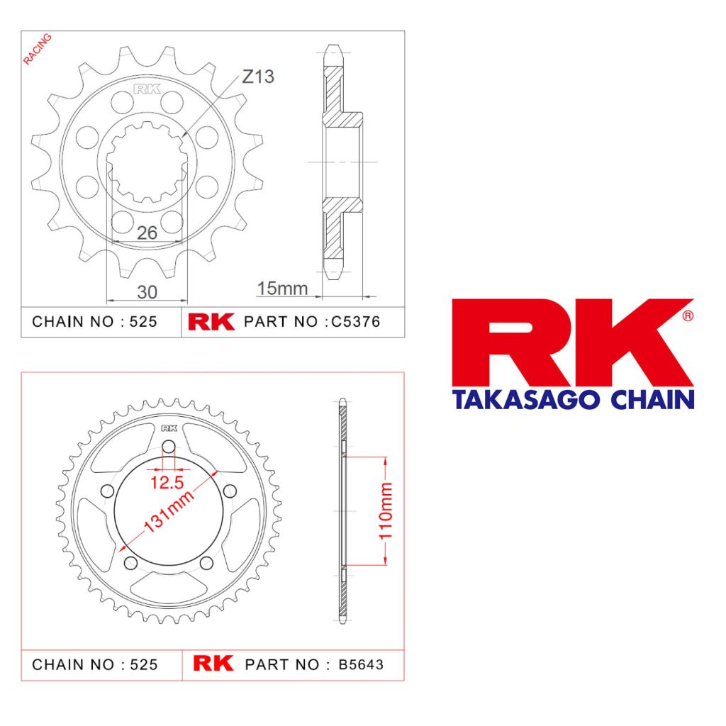 Rk Ön Arka Dişli 525 - 17/44  T