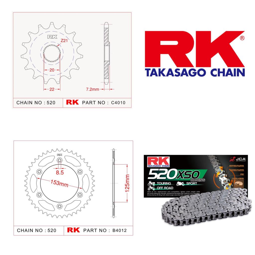 Rk Zincir Dişli Set 520 XSO 14/53T