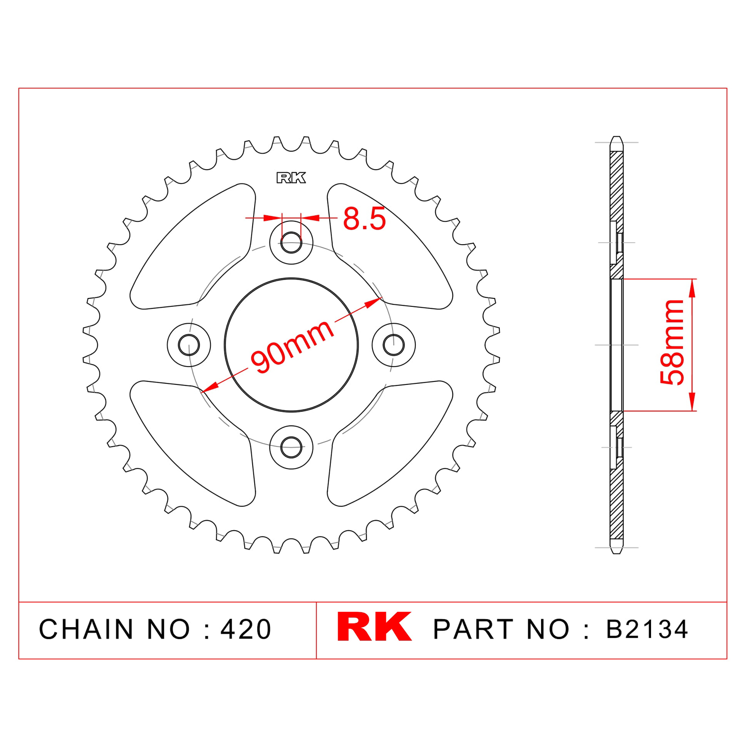 RK Çelik Arka Dişli B2134-35 