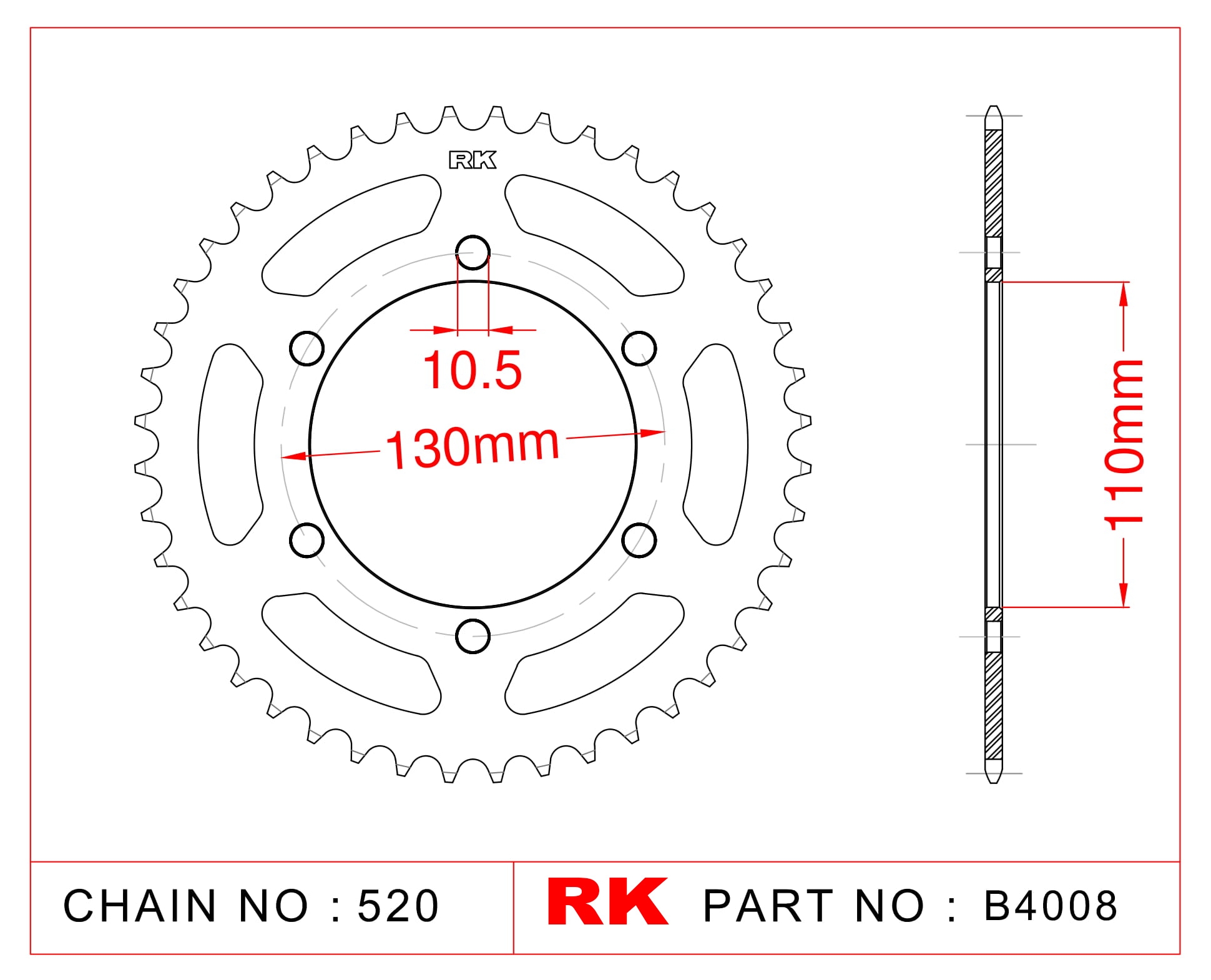 RK Çelik Arka Dişli B4008-43 