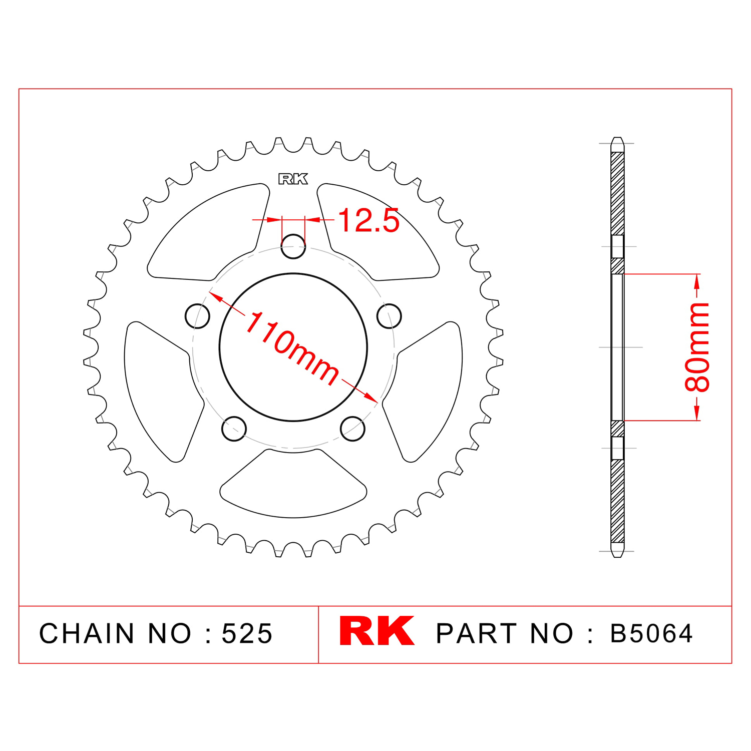 RK Çelik Arka Dişli B5064-45 