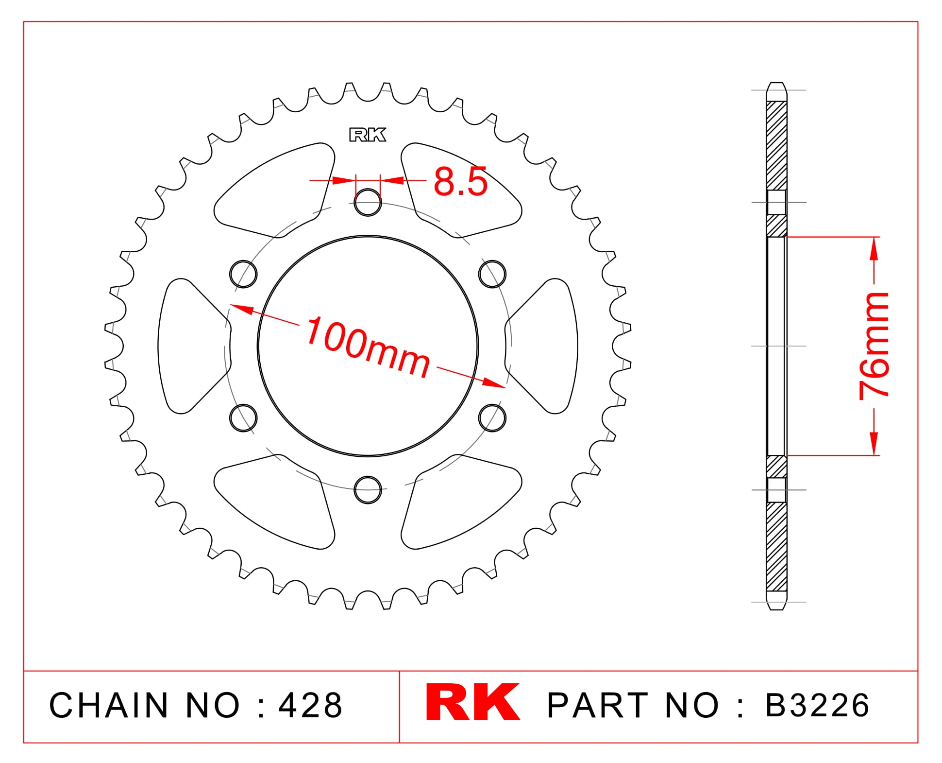 RK Çelik Arka Dişli B3226-48 