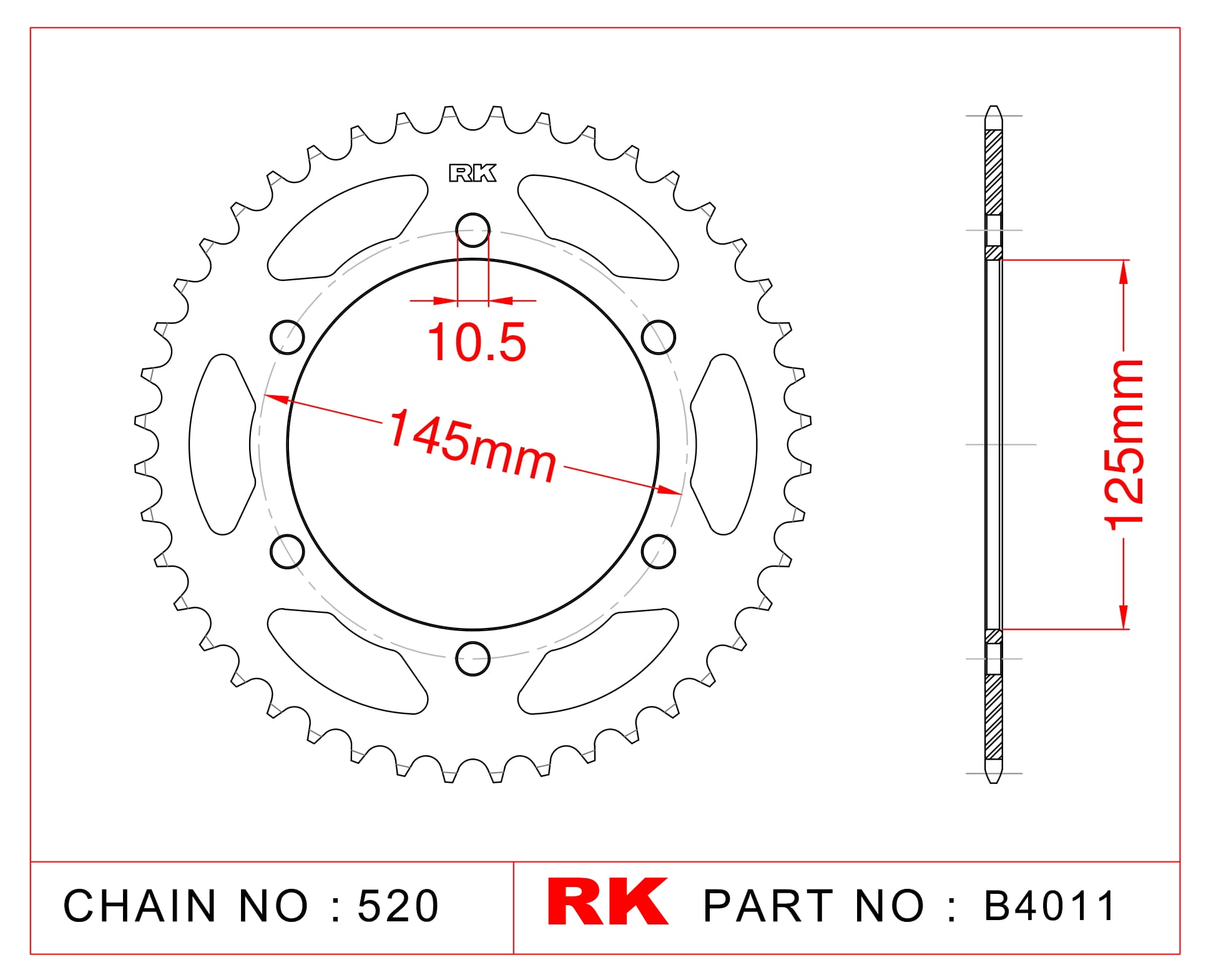 RK Çelik Arka Dişli B4011-47 