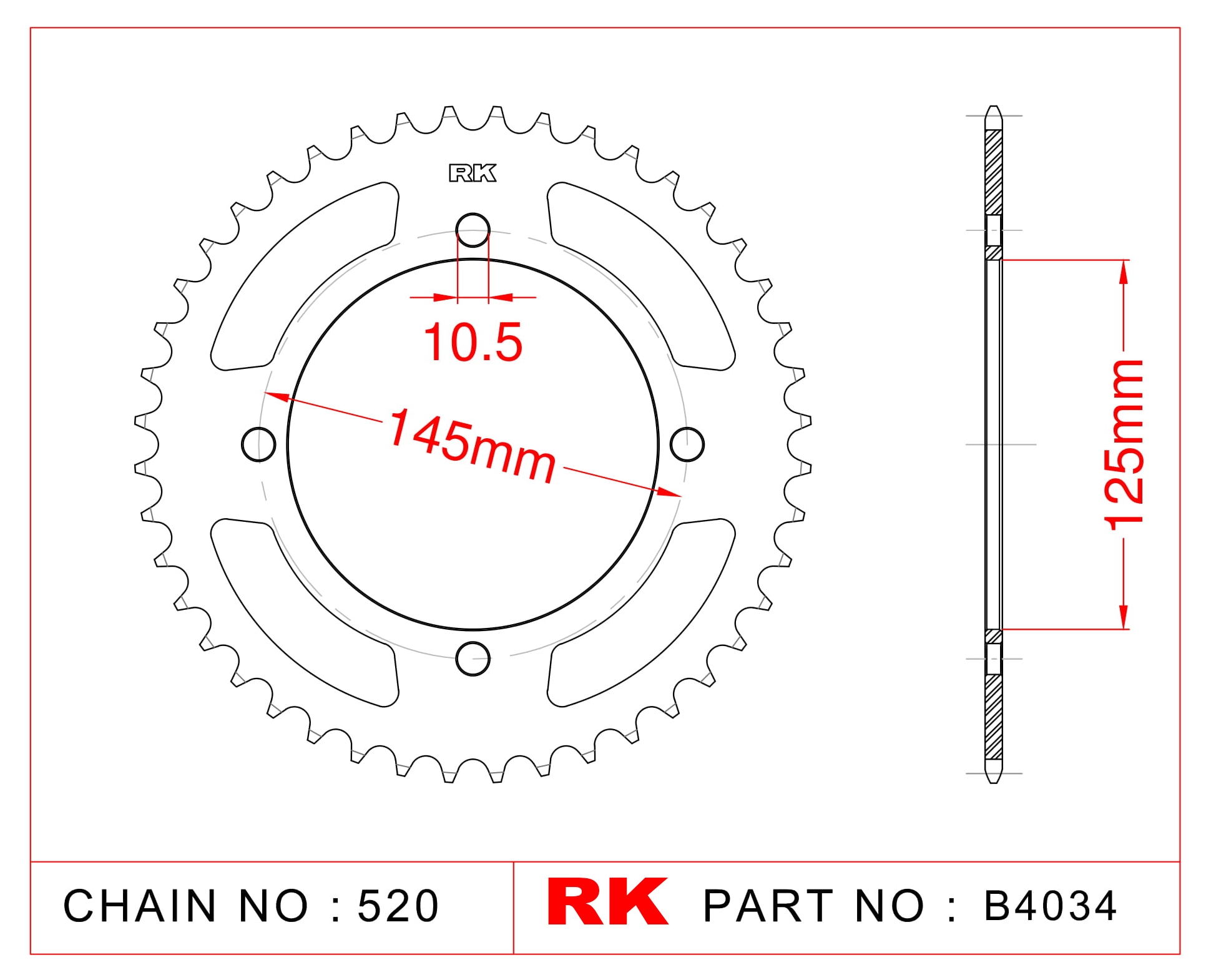 RK Çelik Arka Dişli B4034-46 