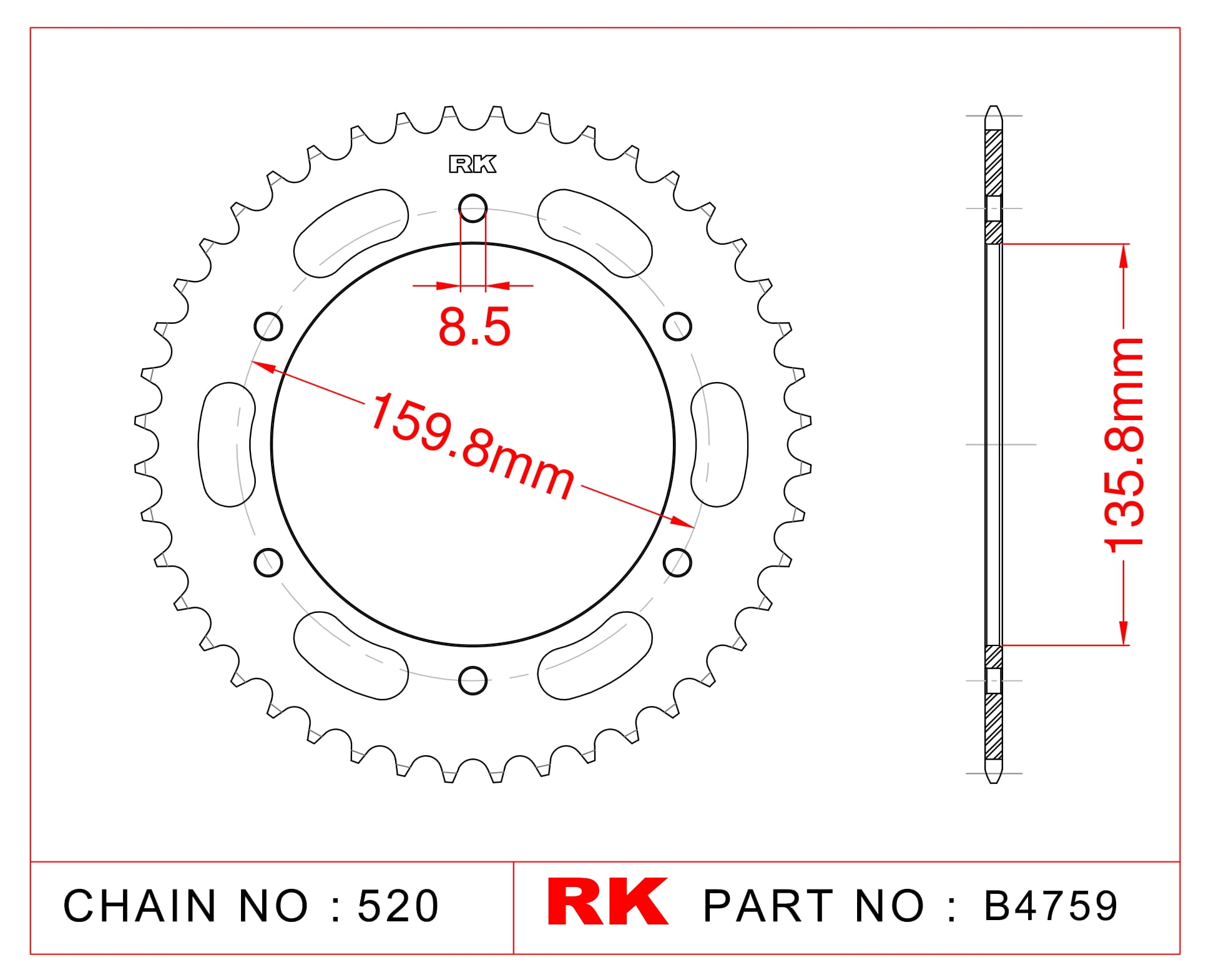 RK Çelik Arka Dişli B4759-47 