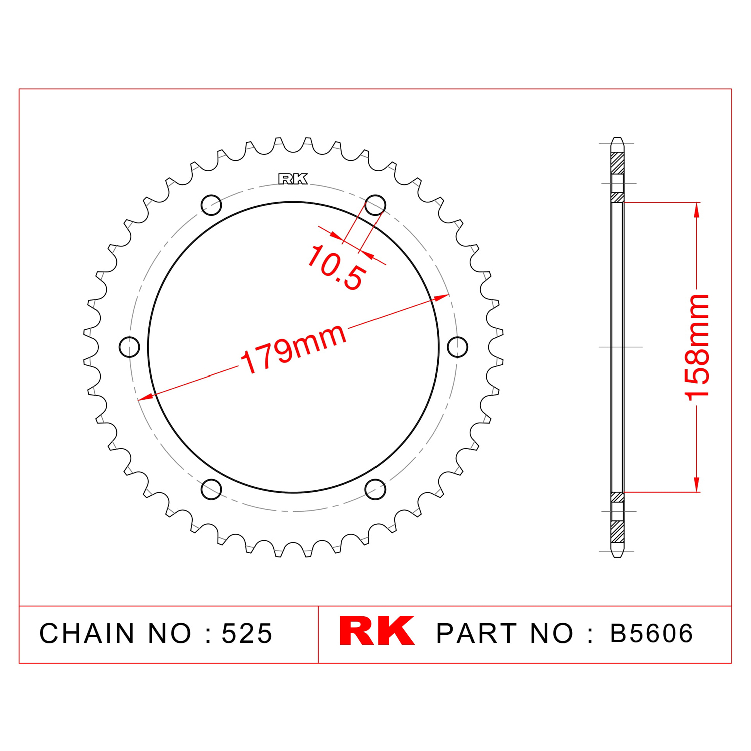 RK Çelik Arka Dişli B5606-45 