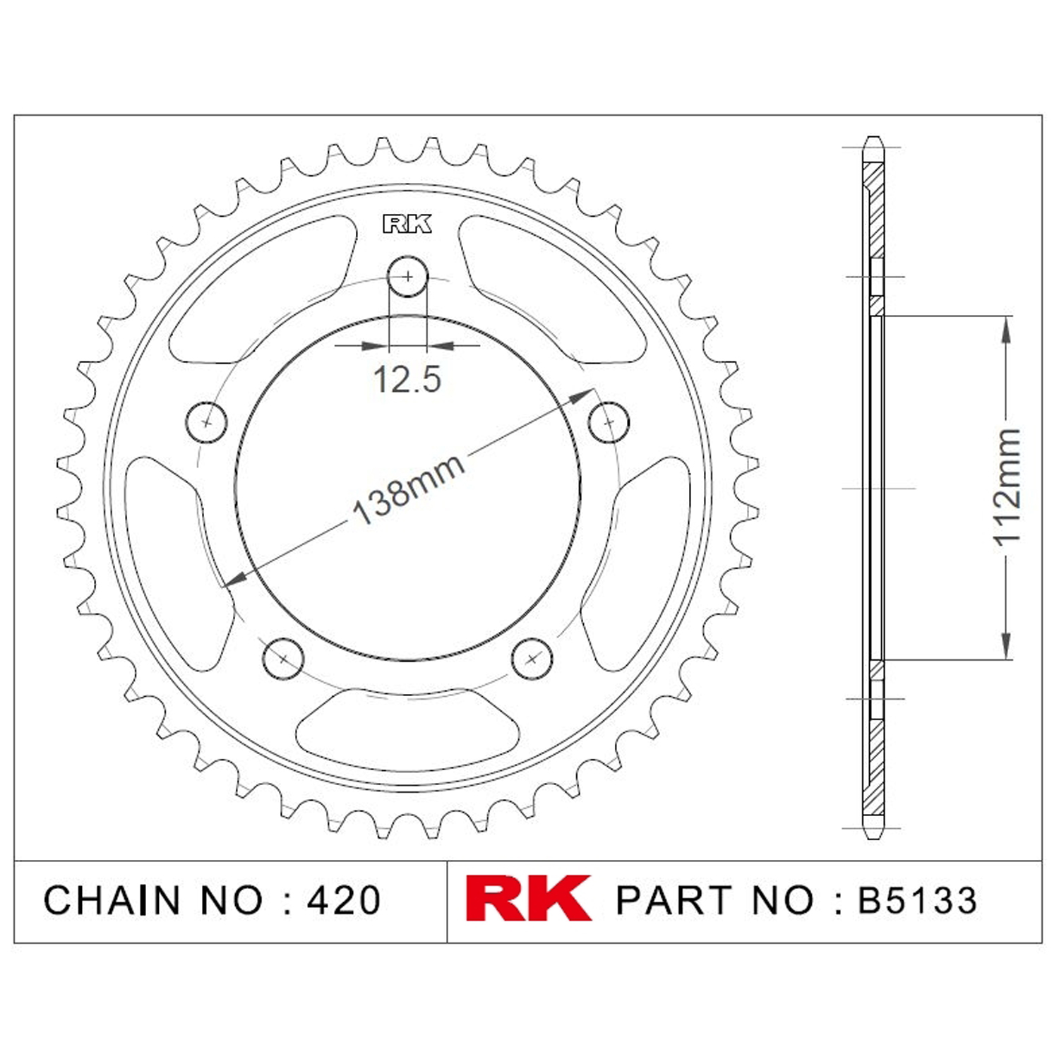 RK Çelik Arka Dişli B5133-41 