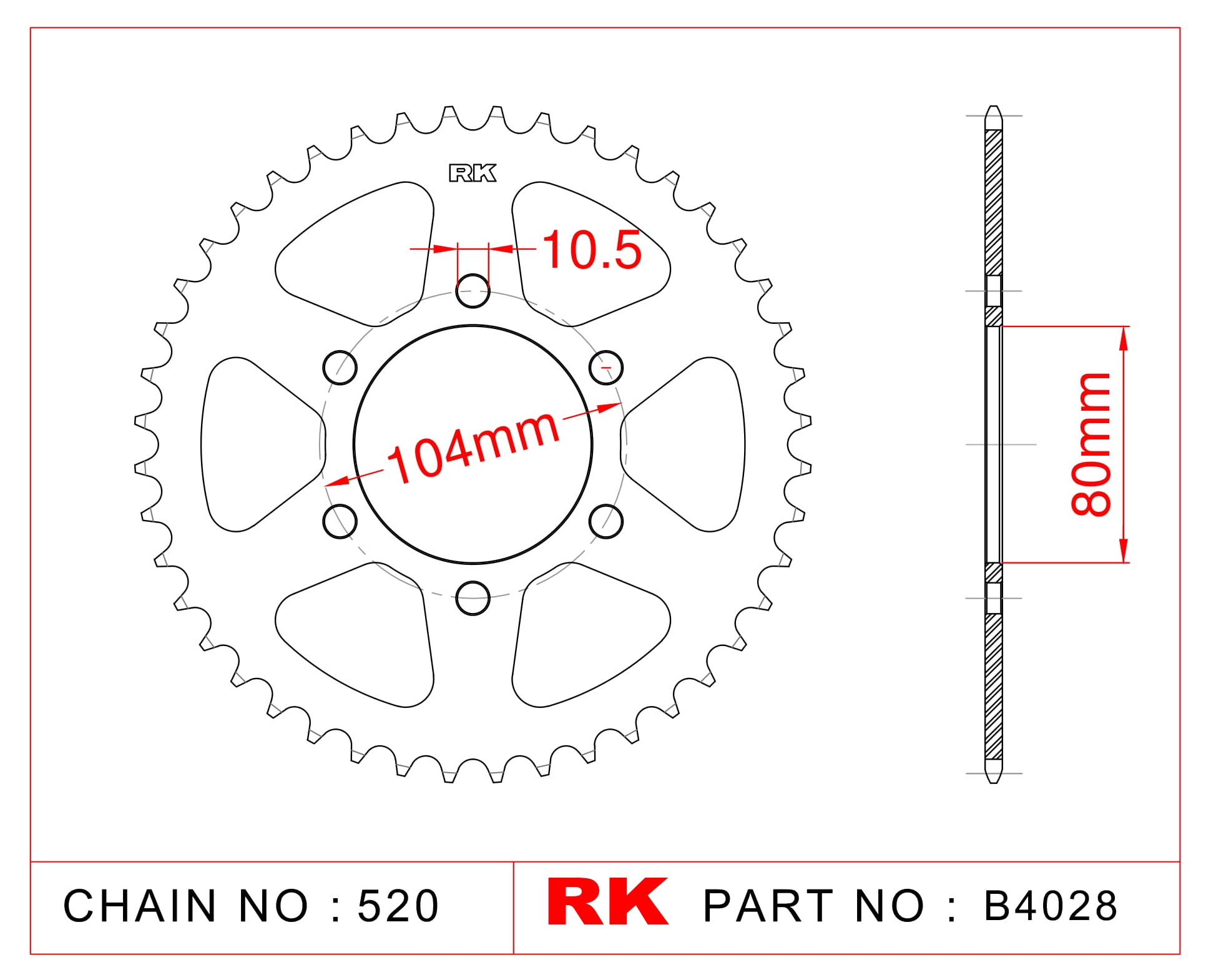 RK Çelik Arka Dişli B4028-45 