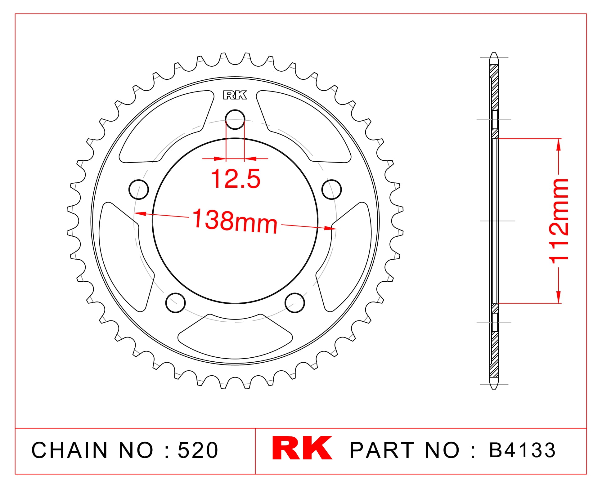 RK Çelik Arka Dişli B4133-43 