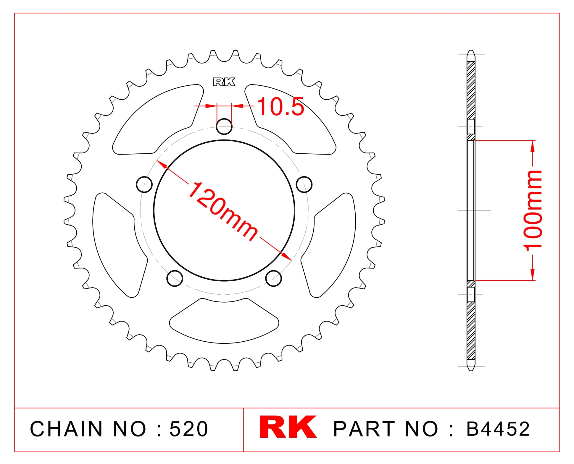 RK Çelik Arka Dişli B4452-40 