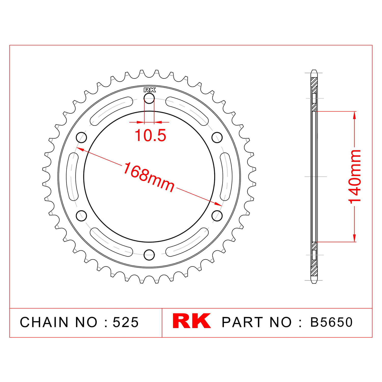 RK Çelik Arka Dişli B5650-42 