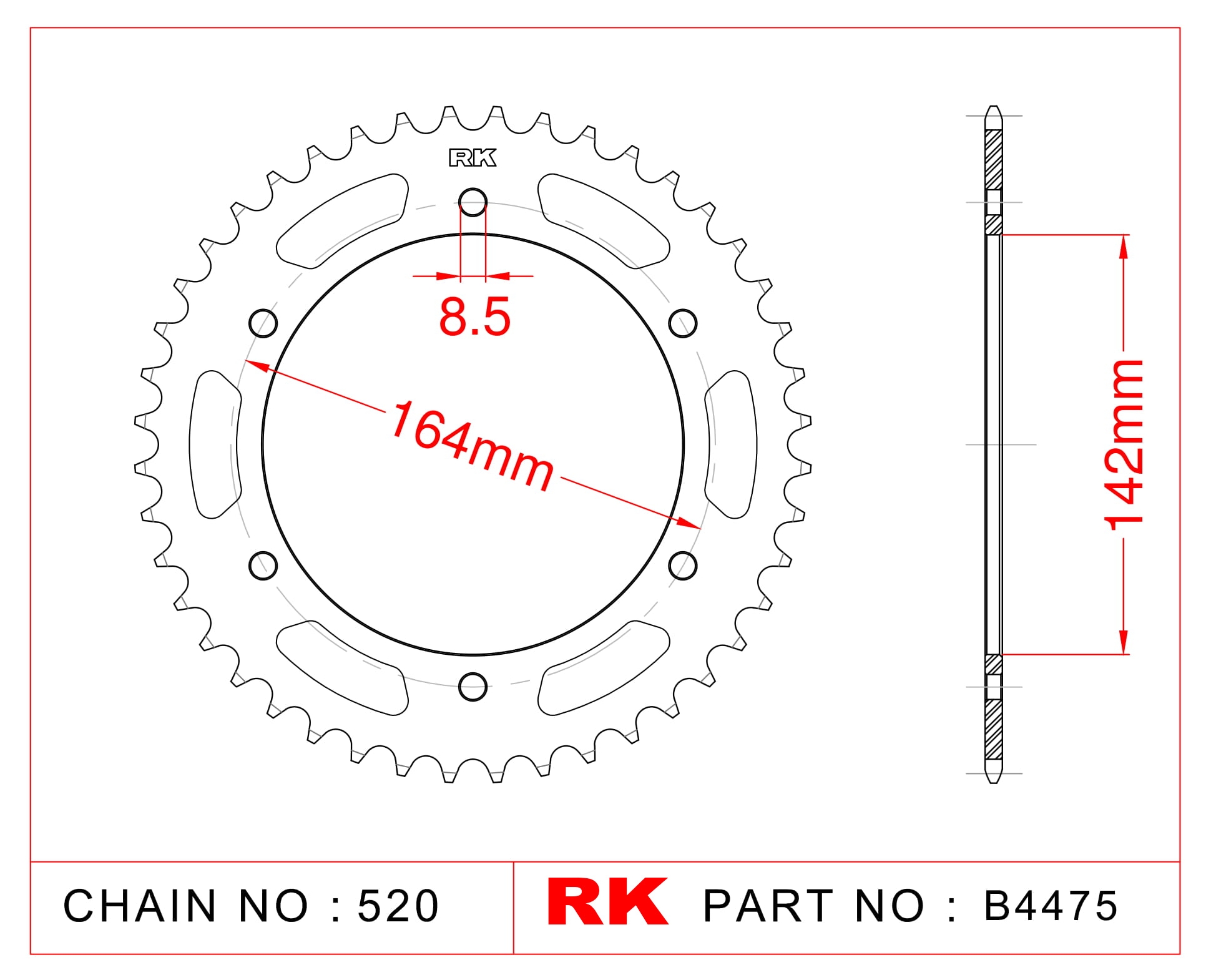 RK Çelik Arka Dişli B4475-46 