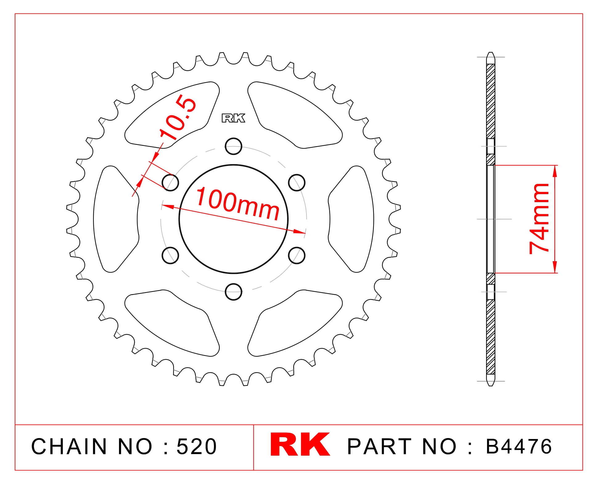 RK Çelik Arka Dişli B4476-46 