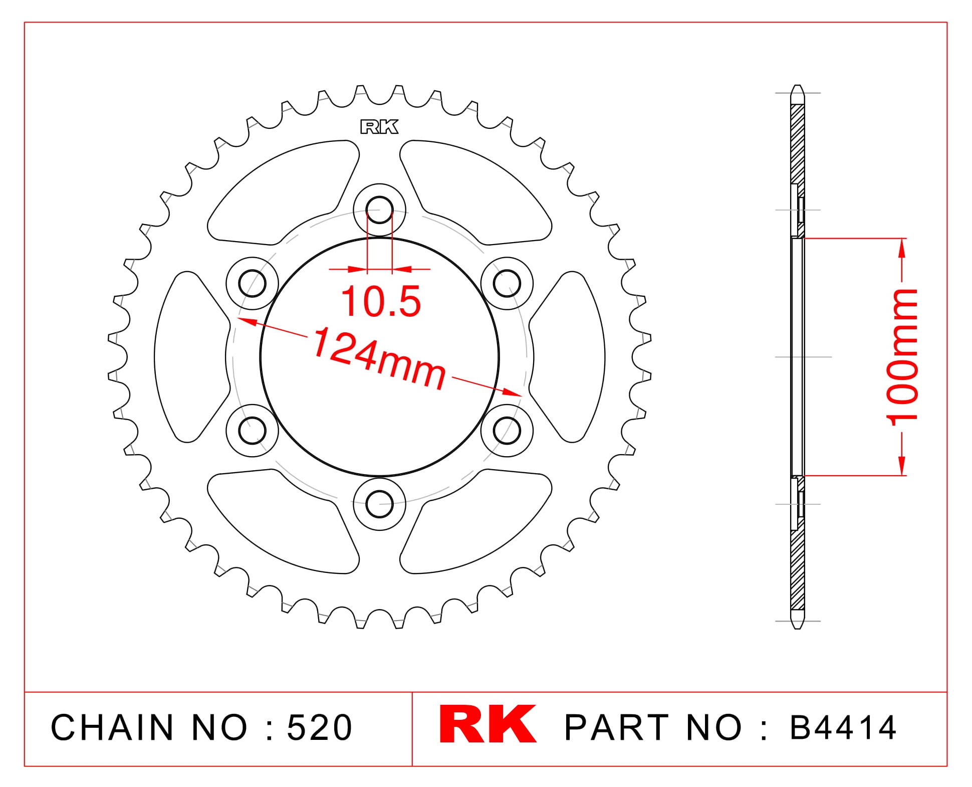 RK Çelik Arka Dişli B4414-45 