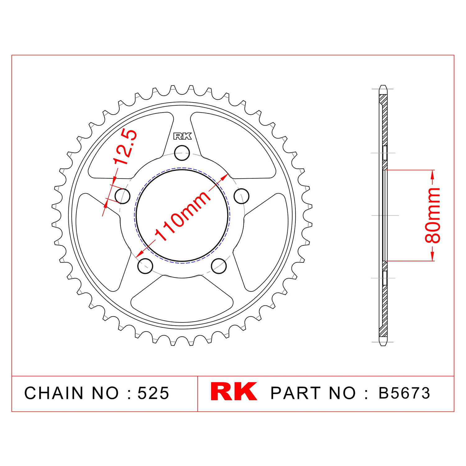 RK Çelik Arka Dişli B5673-42 