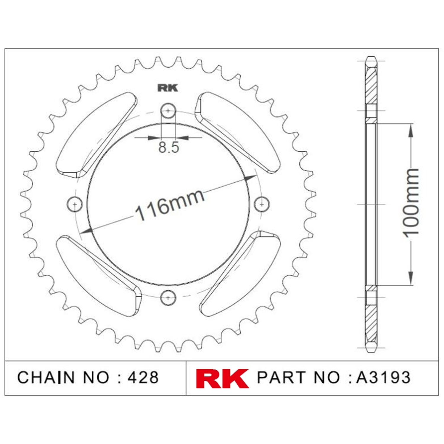 RK Aluminyum Arka Dişli A3193-50-1A 