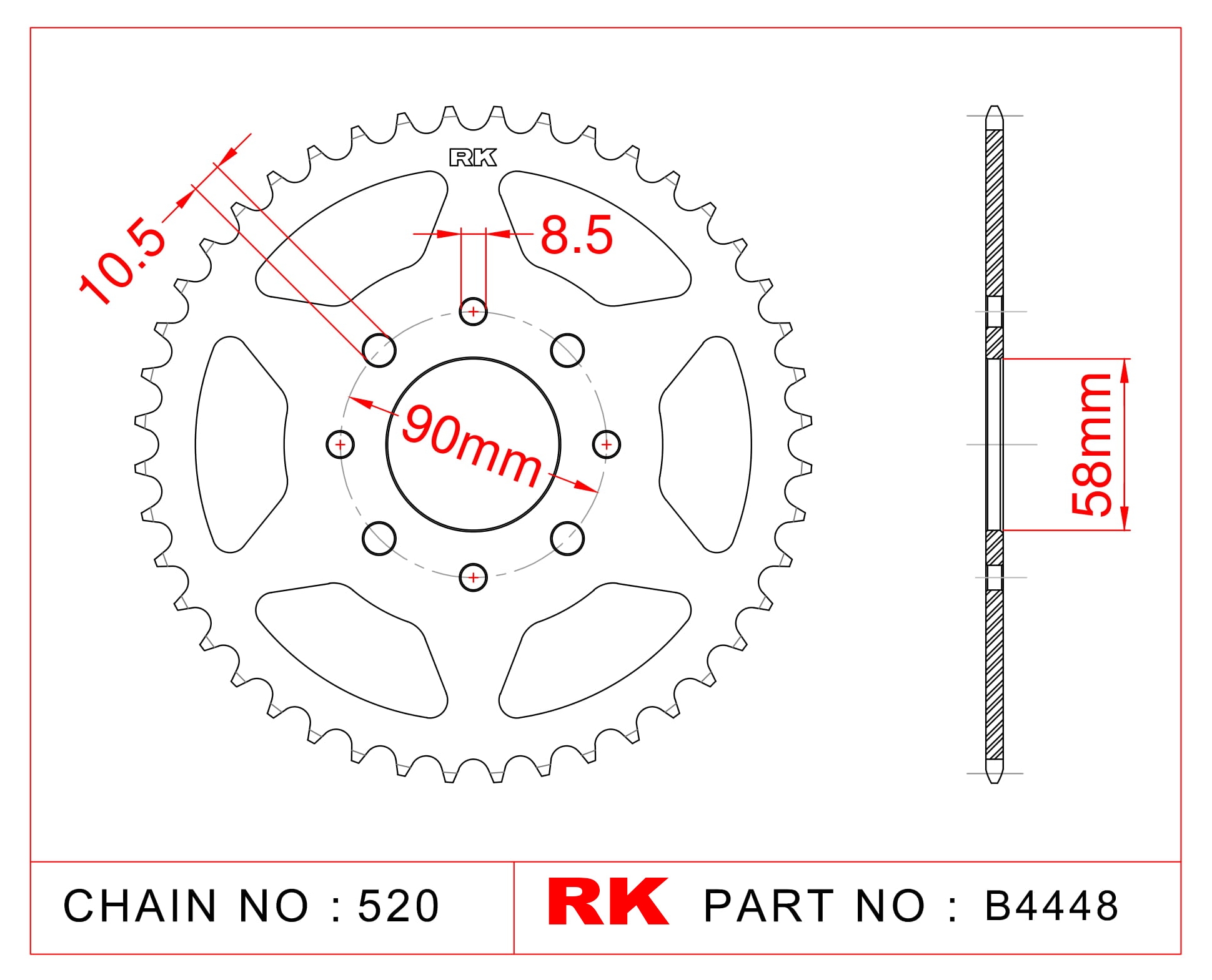 RK Çelik Arka Dişli B4448-45 