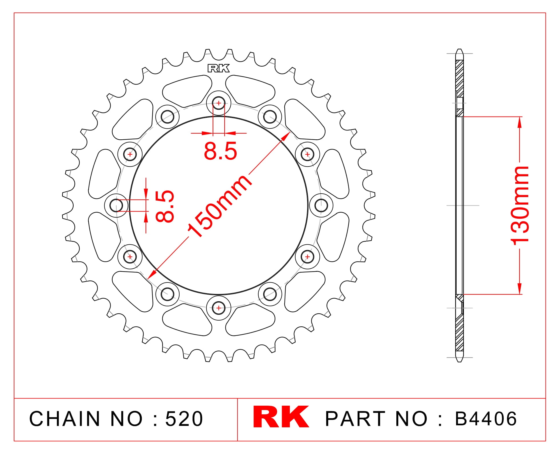 RK Çelik Arka Dişli B4406-42 