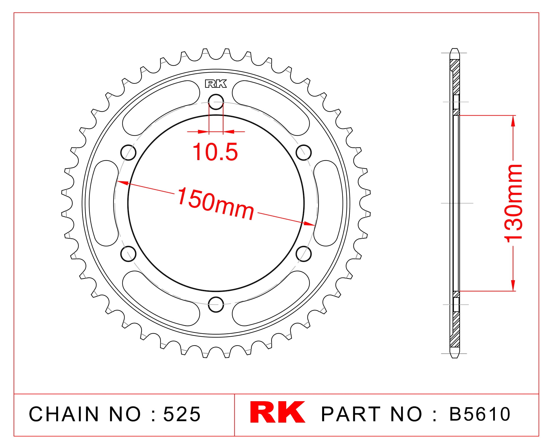 RK Çelik Arka Dişli B5610-46 