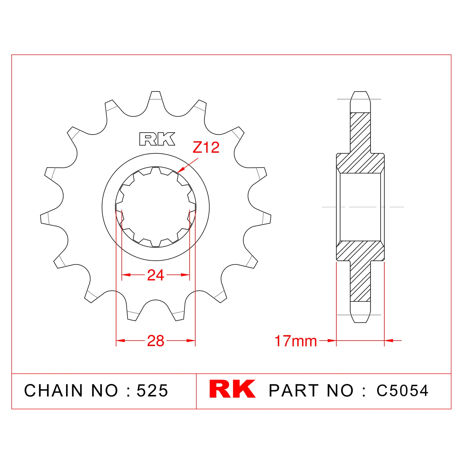 RK Çelik Ön Dişli C5054-15 