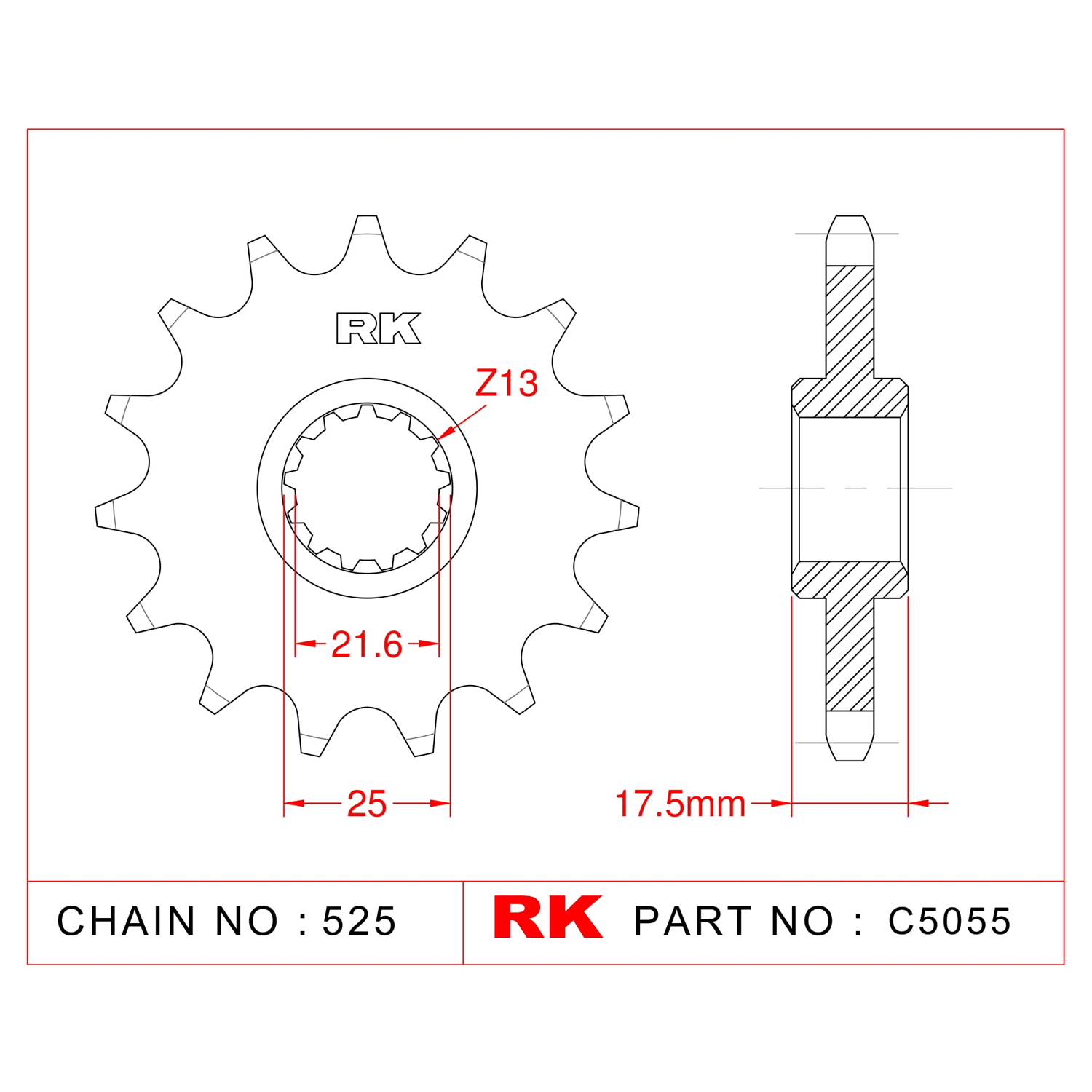 RK Çelik Ön Dişli C5055-15 