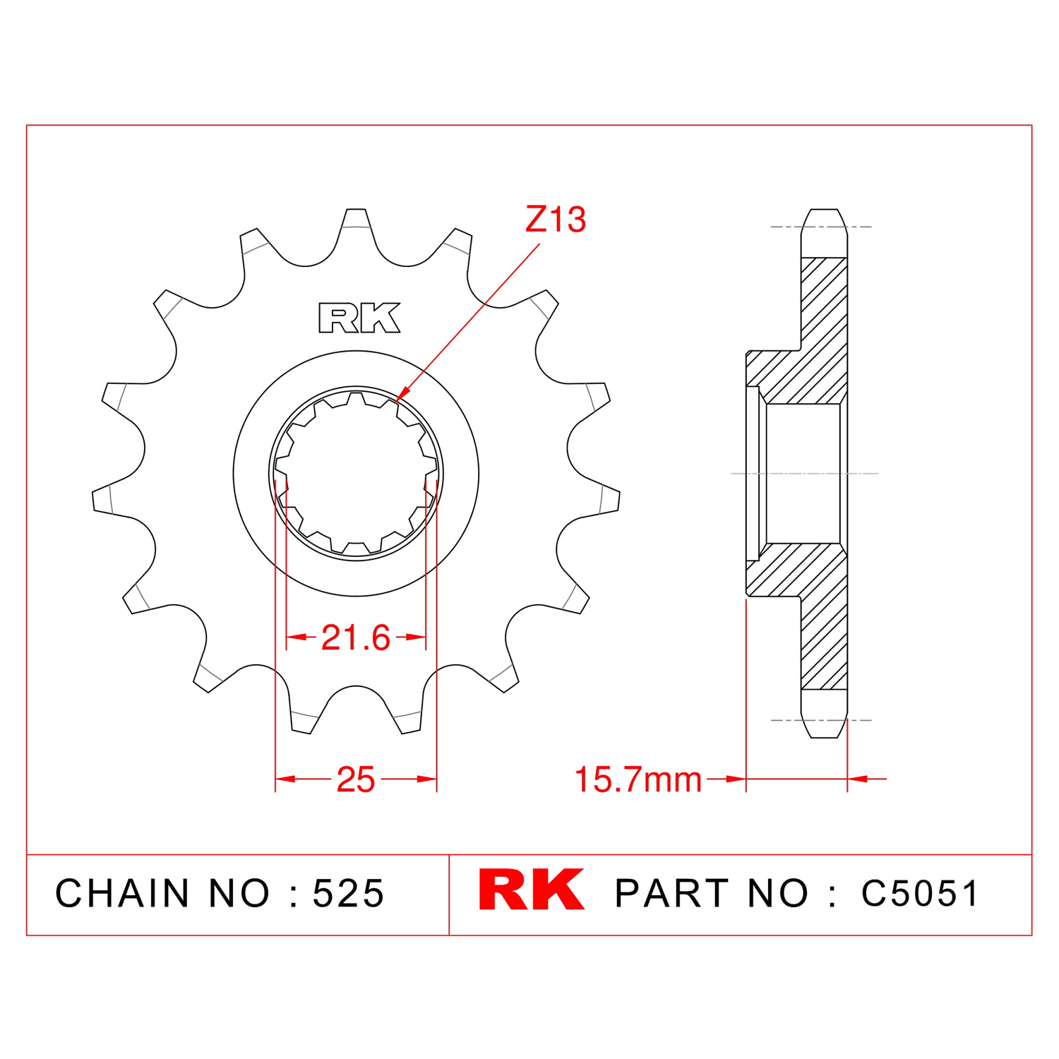 RK Çelik Ön Dişli C5051-15 