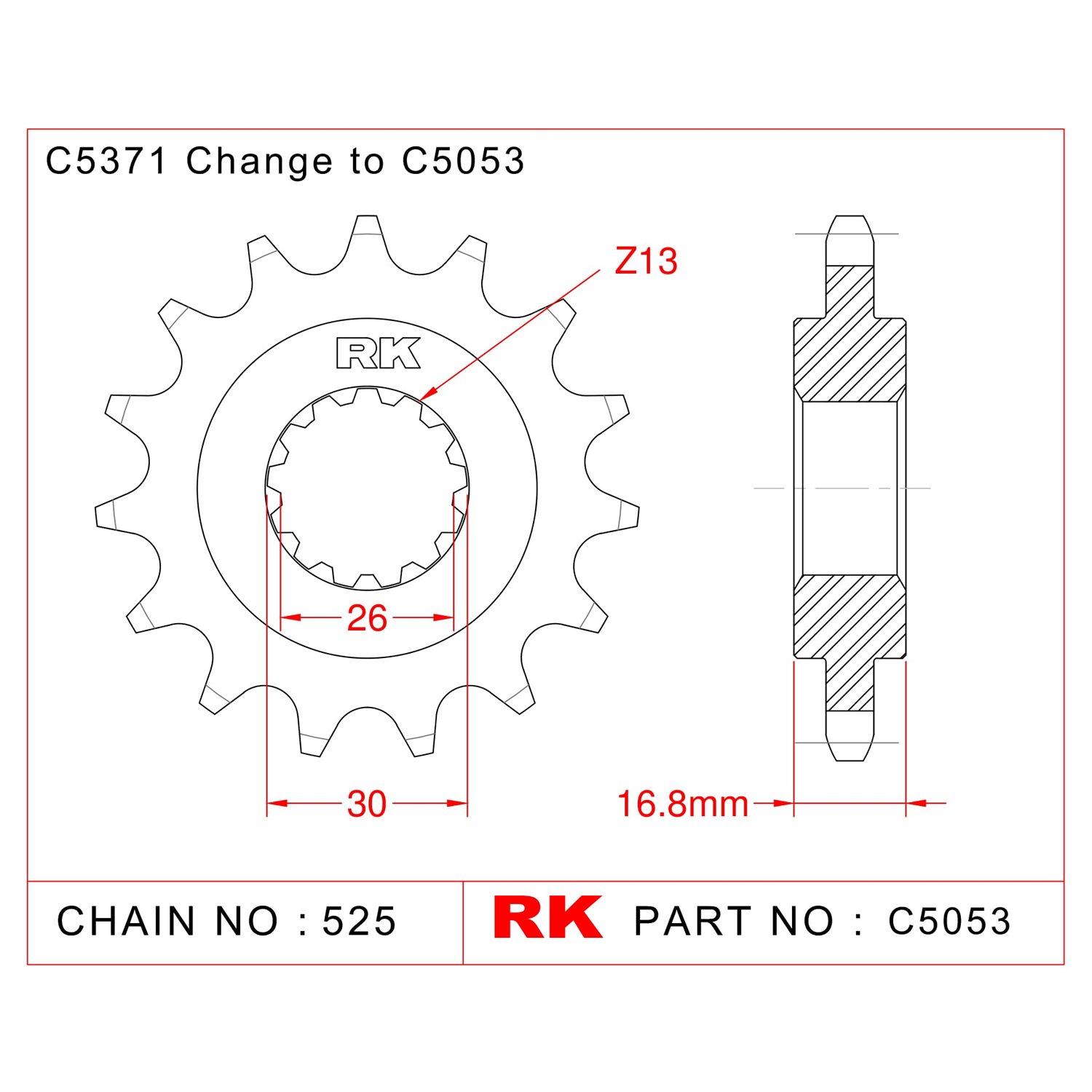 RK Çelik Ön Dişli C5053-15 