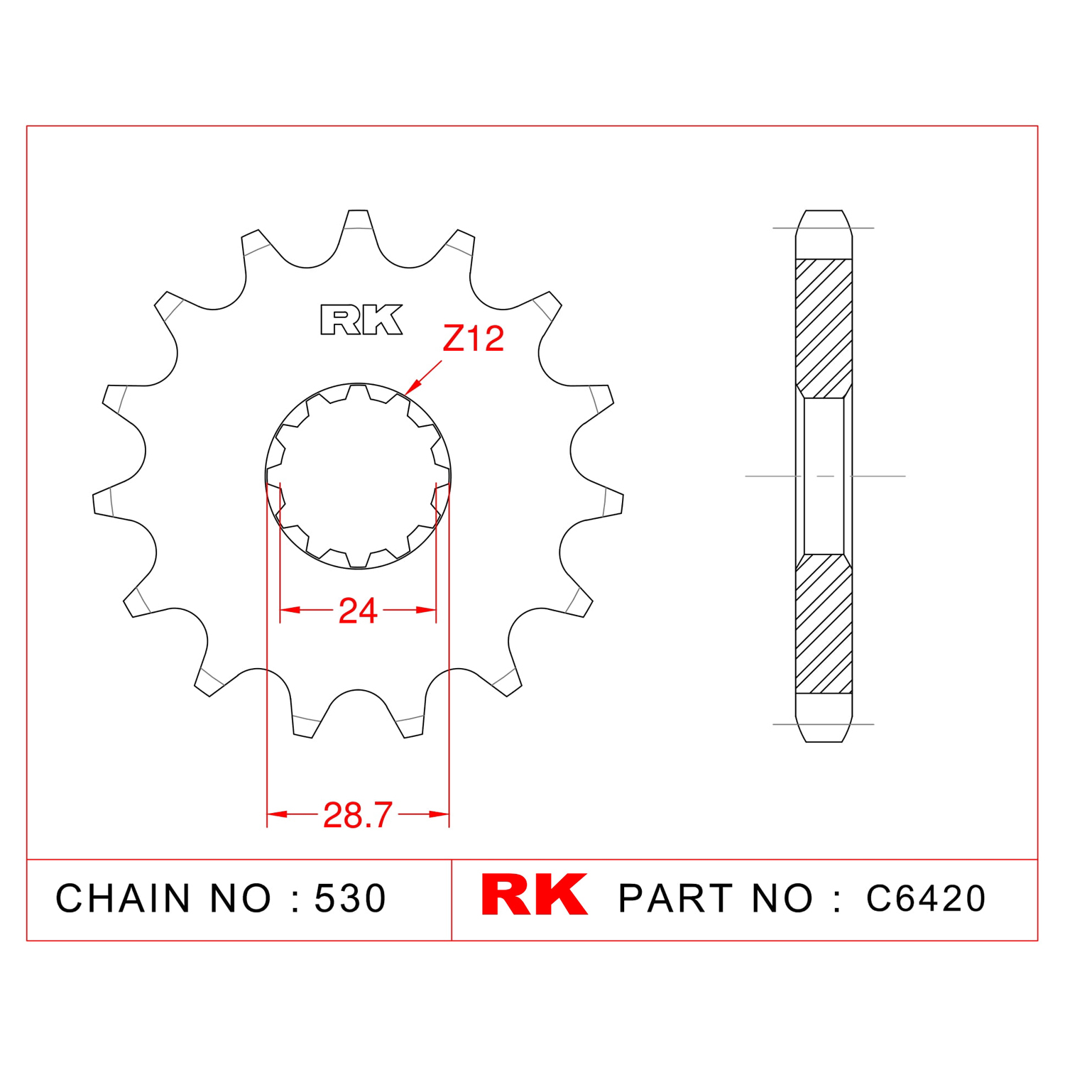 RK Çelik Ön Dişli C6420-17 