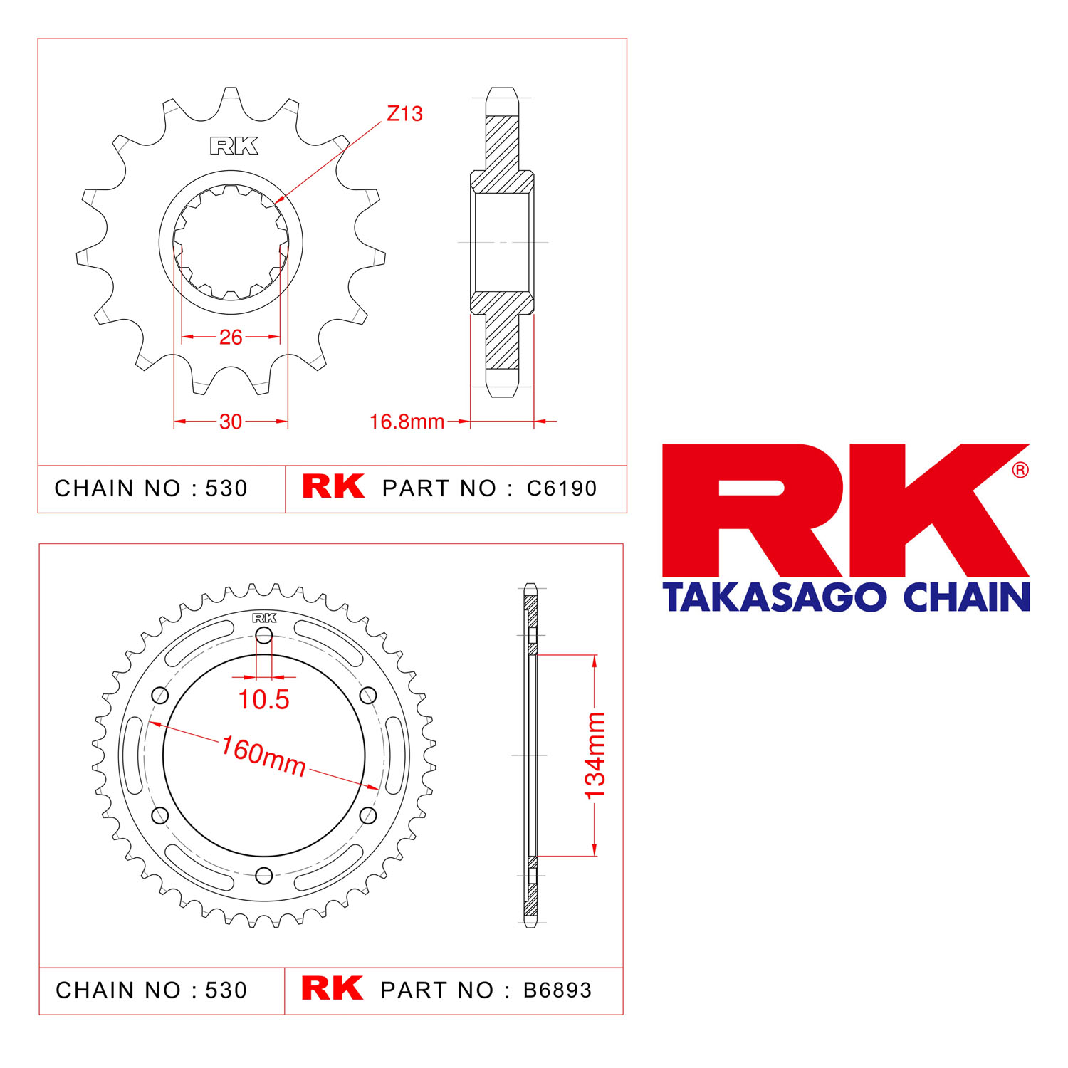 Rk Ön Arka Dişli 530 - 16/43 T