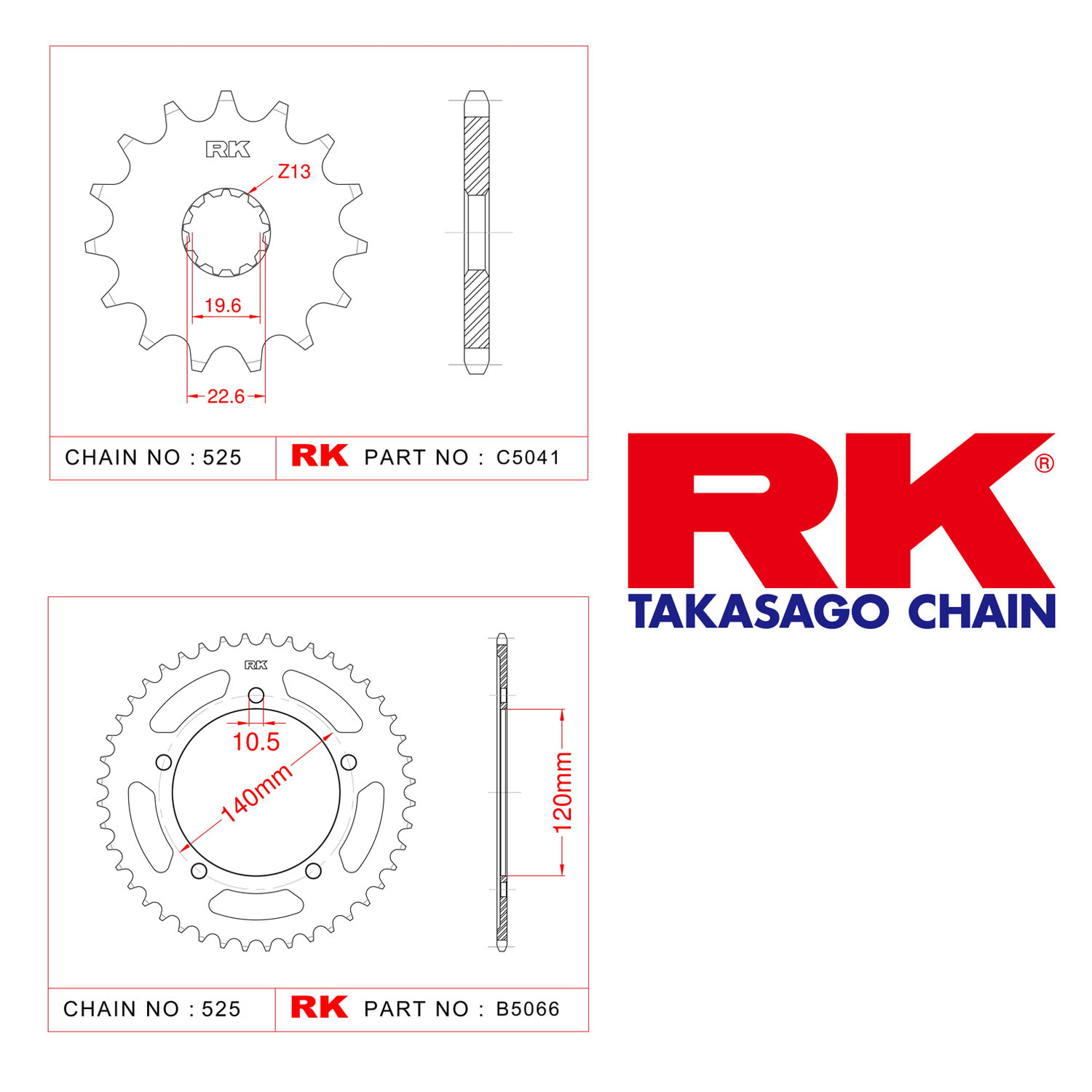 Rk Ön Arka Dişli 525 - 16/43 T