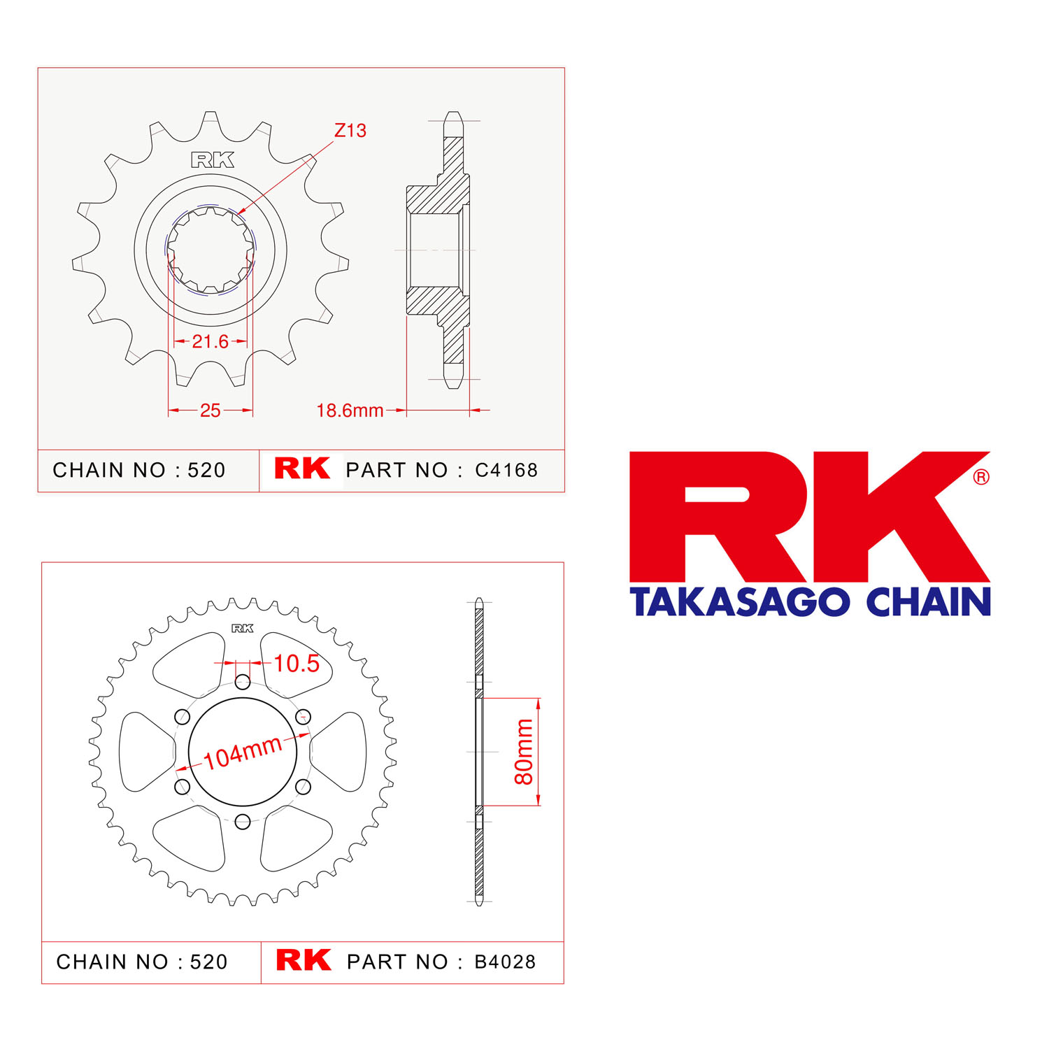 Rk Ön Arka Dişli 520 - 15/43 T