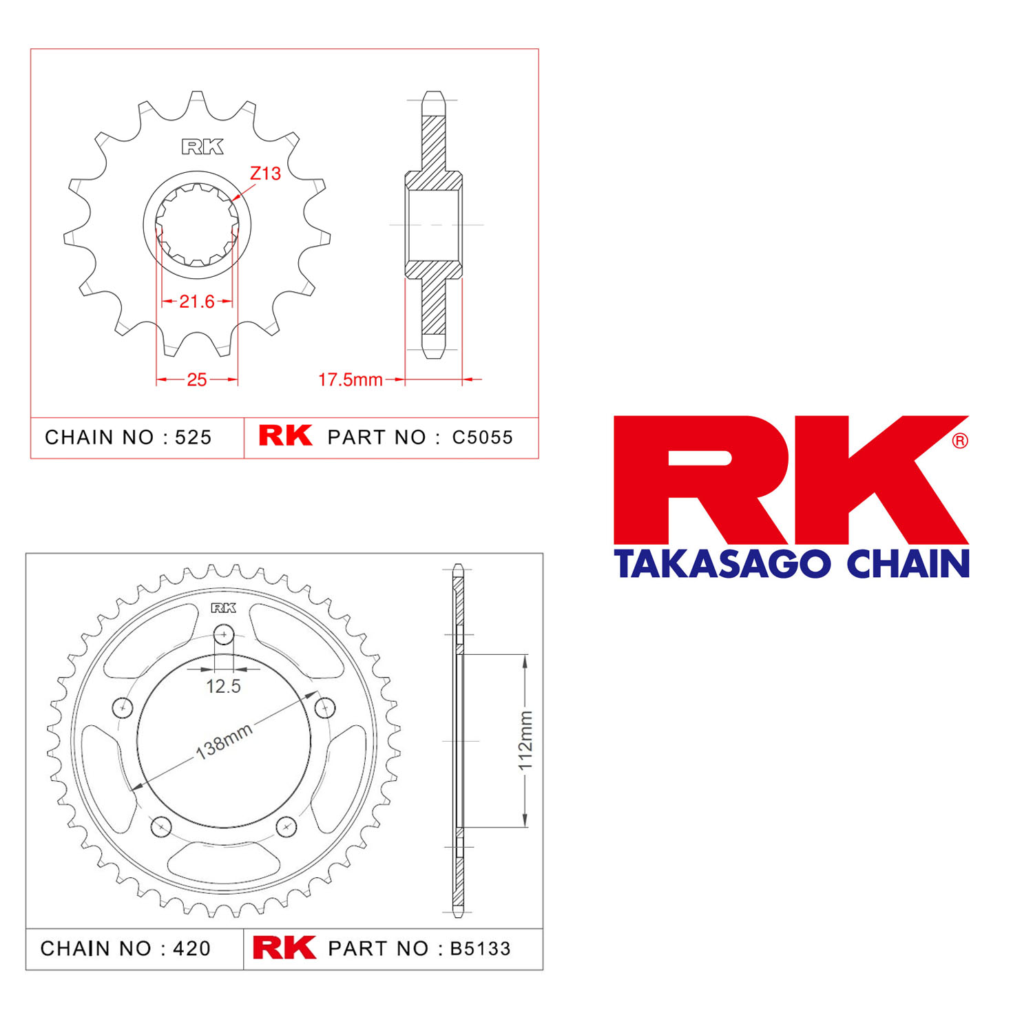 Rk Ön Arka Dişli 525 - 15/41 T