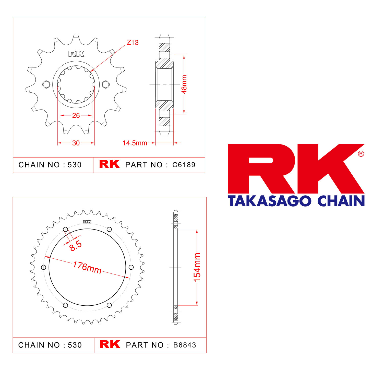 Rk Ön Arka Dişli 530 - 16/43 T