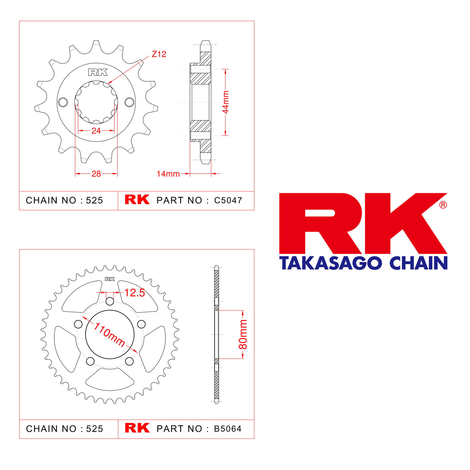 Rk Ön Arka Dişli 525 - 16/45 T