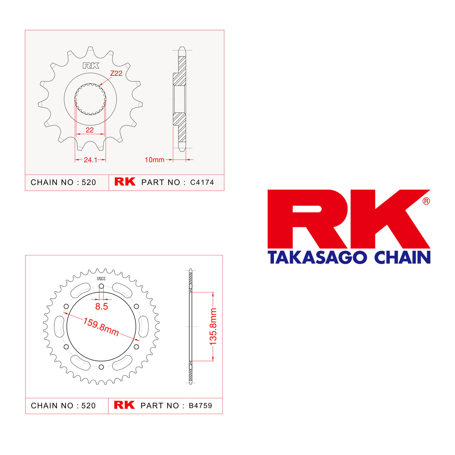 Rk Ön Arka Dişli 520 - 16/47 T