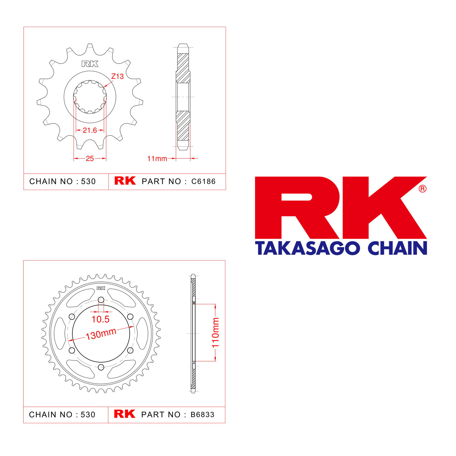 Rk Ön Arka Dişli 530 - 16/46 T