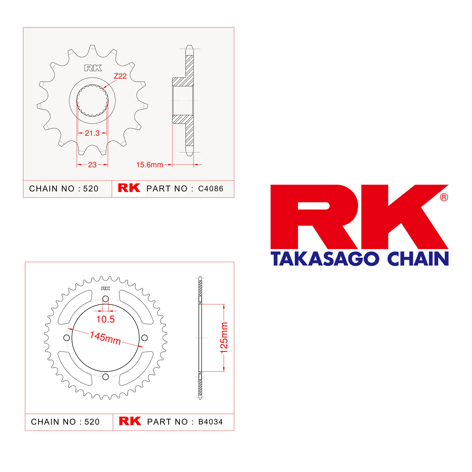 Rk Ön Arka Dişli 520 - 15/45 T