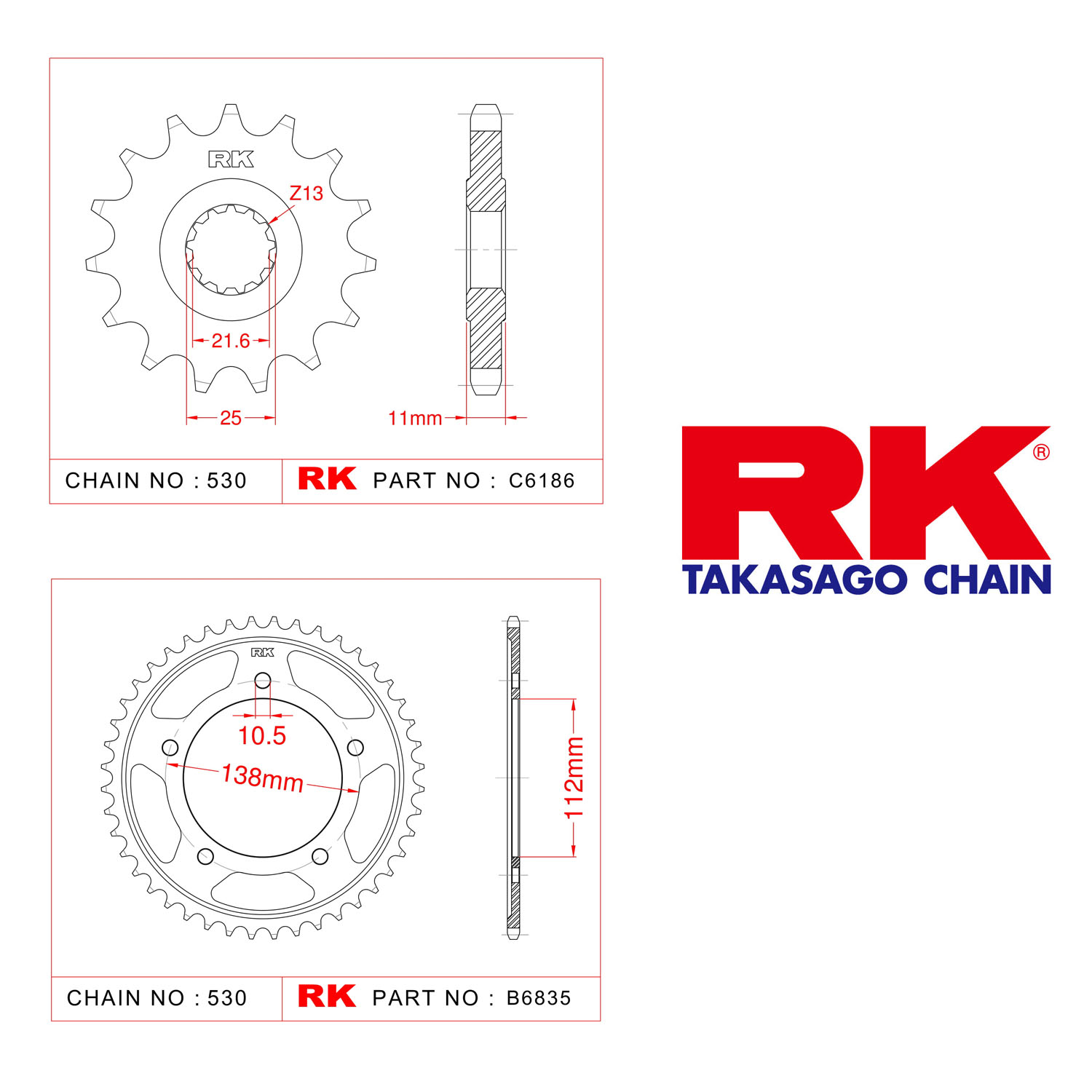 Rk Ön Arka Dişli 530 - 16/48 T